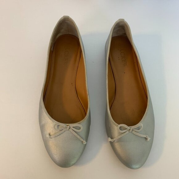 J. Crew Silver Bow Kiki Ballet Flats - Picture 8 of 9